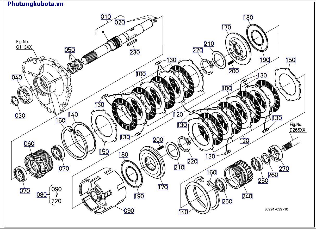 Trục ly hợp cũ 50001 -.89999